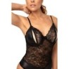 Body Vesper amb entrecuix obert efecte mullat - negre 2XL
