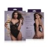 Body Vesper с отворено дъно с мокър ефект - черно 2XL