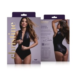 Body Xenna s dvosmjernim patentnim zatvaračem mokrog izgleda - crno L