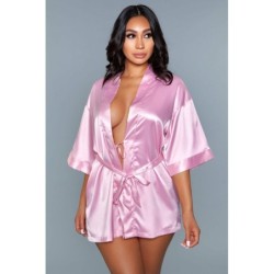 Kimono i satin Getting Ready - Rosa XL