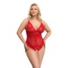 Open Crotch Bodysuit - Red 4XL