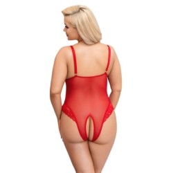 Боди с отворено дъно - Червен 4XL