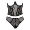 Medio Corsé y Tanga Alaya - Negro XL