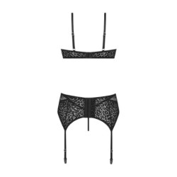 Sanne 3-teiliges Dessous-Set - Tier Schwarz XL