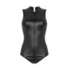 Body Xenna s dvosmjernim patentnim zatvaračem mokrog izgleda - crno 2XL