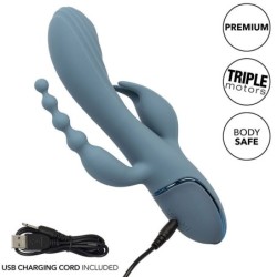 Vibrador Triplo Êxtase Cinza