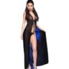 Cr 3275 Babydoll Lang & String Zwart S/M
