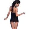 Cr 3859 Babydoll & Stringai Juoda/Mėlyna S/M
