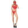 Cr 3882 Set Body Crotchless Roșu S/M