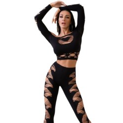 Cr 4436 Topp & Leggings Svart S/L