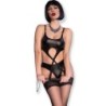 Cr 4625 Sæt Fire Dele Crotchless Sort L