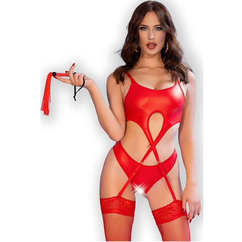 Cr 4625 Neliosainen Crotchless Set Punainen L