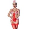 Cr 4631 Body Infirmière Entrejambe Ouvert Rouge S/M