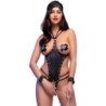 Cr 4638 Conjunto Body Crotchless Preto L/Xl