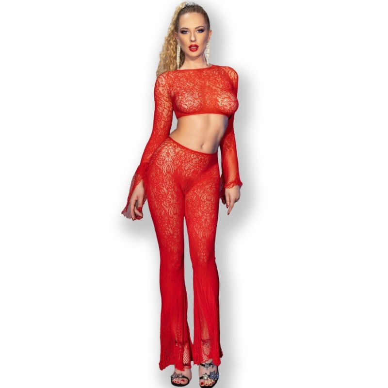 Cr 4648 Top & Rode Broek S/L Cr 4648 Top & Rode Broek S/L
