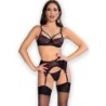 Cr 4693 Set Vierteiliges Set Rosa/Schwarz L