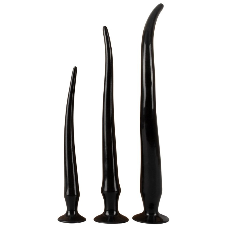 Black Super Long Anal Plug Set