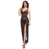 Cr 4723 Babydoll Longue & String Noir Xl