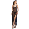 Cr 4723 Babydoll Longue & String Noir Xl