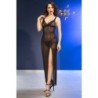 Cr 4723 Babydoll Lang & String Zwart Xl