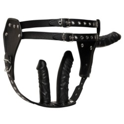 Leder Tanga 3 Dildos L/XL