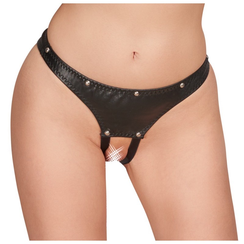 Offener Leder-Tanga L