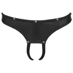 Lederen open kruis string L