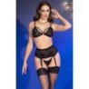 Cr 4728 Ensemble Soutien-gorge + String + Bas Noir L