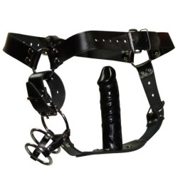 Leren string voor mannen L/XL