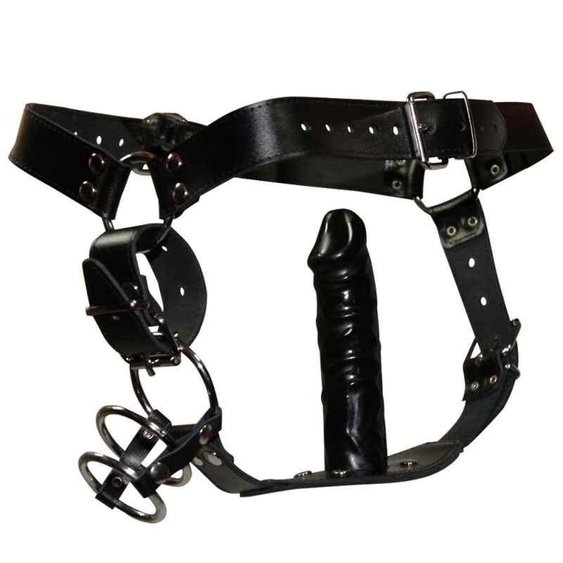 Leren string voor mannen L/XL