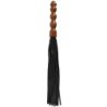 Leather riding crop with wooden handle