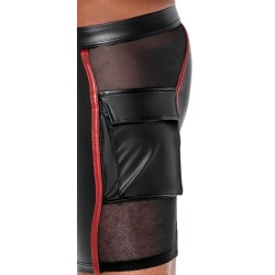 Miesten musta/punainen shortsit L