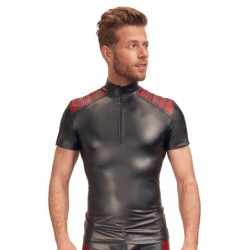 Zwart/rood T-shirt voor heren 2XL