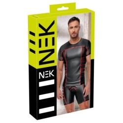 Must/punane meeste T-särk XL
