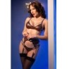Cr 4837 Wildcat Set BH + Strümpfe + Leopard String Tanga L