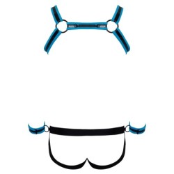 Zwarte/Blauwe heren jockstrap L