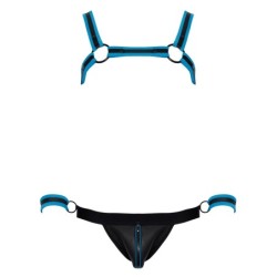 Vīriešu jockstrap Melns/Zils 2XL