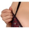 Čierno-červená súprava podprsenky 90C/XL