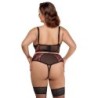 Conjunto de sutiã preto/vermelho 95C/2XL