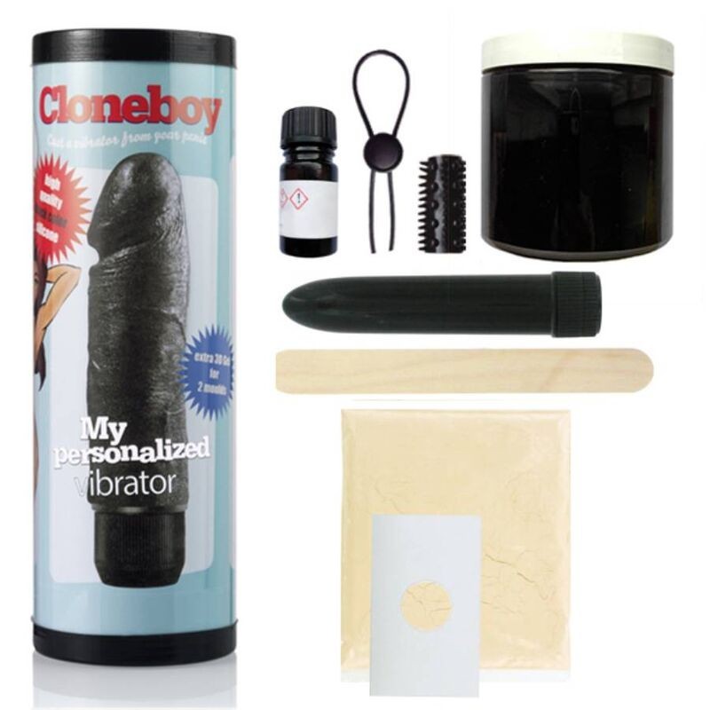 Zwarte Penis Clone Kit met Vibratie
