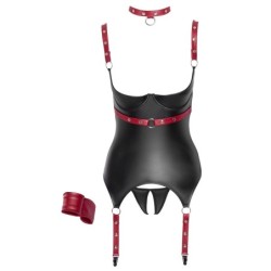 Camisole med stropper sort/rød L