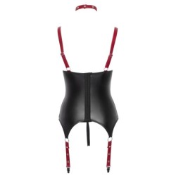 Camisole med stropper sort/rød XL