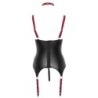 Camisole med stropper sort/rød XL