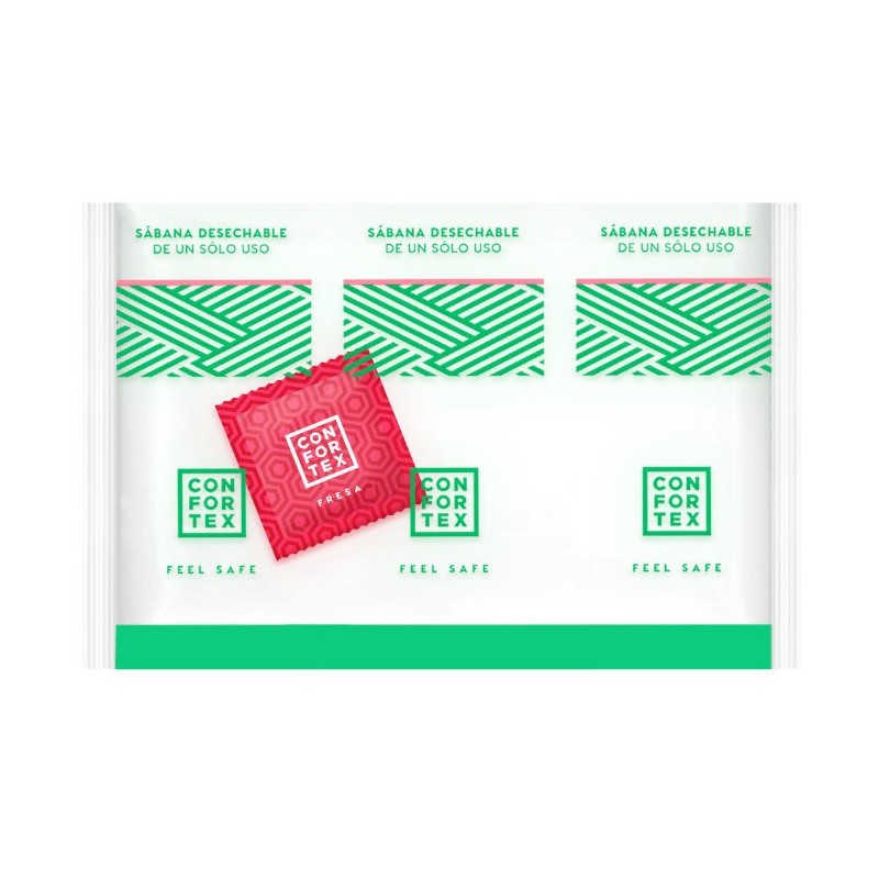 Hygiënische Wegwerplakens Individueel + Aardbeiencondoom