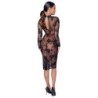 Beflocktes Kleid mit Print L
