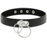 Vegan Leren Choker Dubbele Ring
