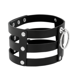 Choker z veganské kůže ve stylu fetiš