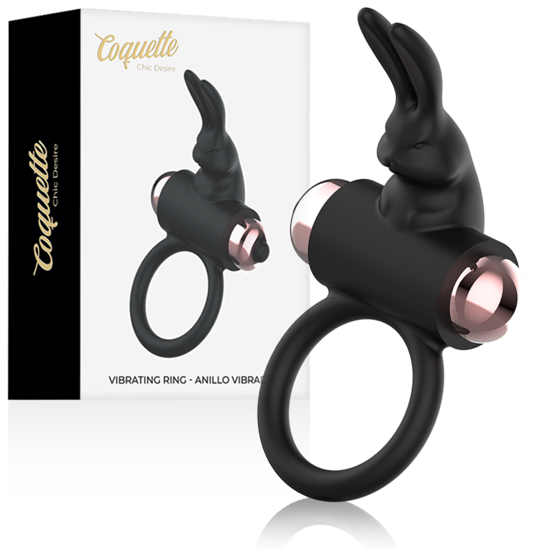 Cock Ring Anillo Vibrador Negro / Gold