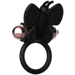 Cock Ring Butterfly Vibraator Rõngas Must / Gold