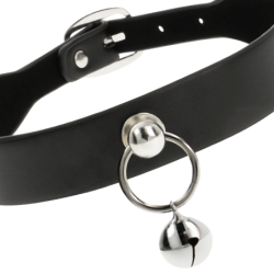 Veganistisch leren halsband accessoire vrouw belletje/ring